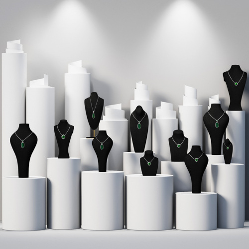 FANXI Luxury Jewelry Silk Bust Jewelry Mannequins Display Stand For Necklace Jewelry Display