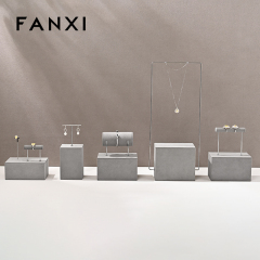 FANXI TT476 Custom Luxury Grey Microfiber Piercing Earring Ring Pendant for Jewelry Display Prop Base