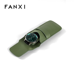 FANXI Watch Storage Bag Luxury Leather Envelope Bag Travel Jewelry Pouch Single Watch Roll For Watch Pouch