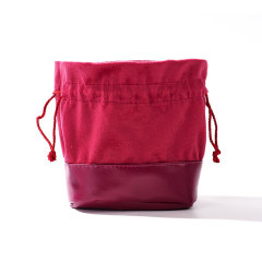 FANXI Custom Logo Double Leather with Velvet Shrink Pouch Jewelry Storage Bag