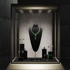 FANXI RX096 Luxury Microfiber Silk Jewelry Mannequins Necklace Display Stand Bust
