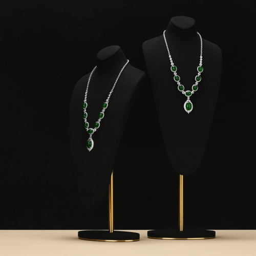 FANXI RX096 Luxury Microfiber Silk Jewelry Mannequins Necklace Display Stand Bust