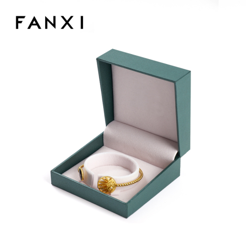 FANXI Green Paper Velvet Bracelet Bangle Box Packaging Jewellery Box