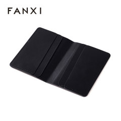 FANXI Luxury Black Folding Jewelry Storage Pouch Stylish Bag for Necklaces and Earrings