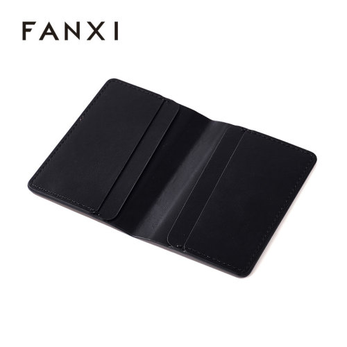 FANXI Luxury Black Folding Jewelry Storage Pouch Stylish Bag for Necklaces and Earrings