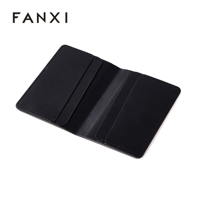 FANXI Luxury Black Folding Jewelry Storage Pouch Stylish Bag for Necklaces and Earrings