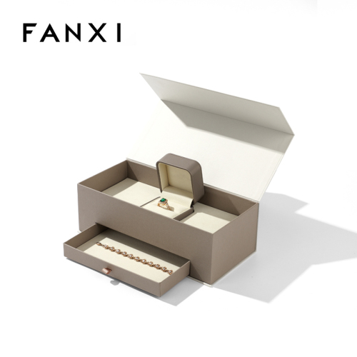 FANXI Magnetic Box Customized Multi-function Double Layer Drawer Paper Packaging Magnetic Jewelry Gift Box