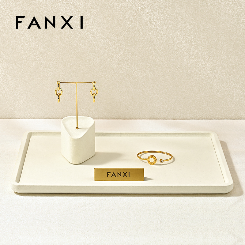 FANXI P199-202 Custom Luxury Ring Tray Display Stand Jewelry Organizer Jewellery Trays for Jewelry