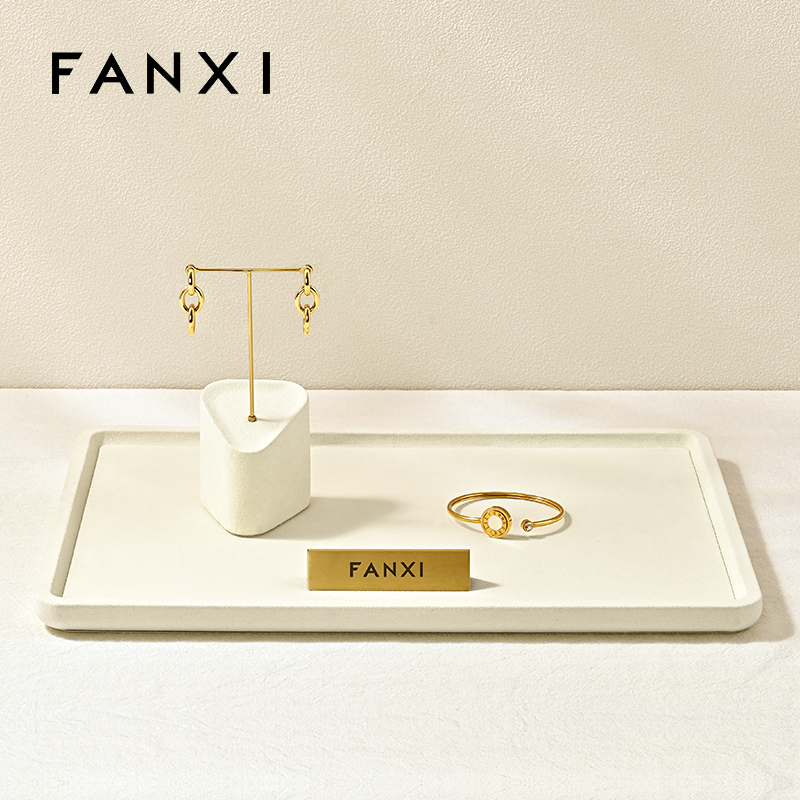 FANXI P199-202 Custom Luxury Ring Tray Display Stand Jewelry Organizer Jewellery Trays for Jewelry