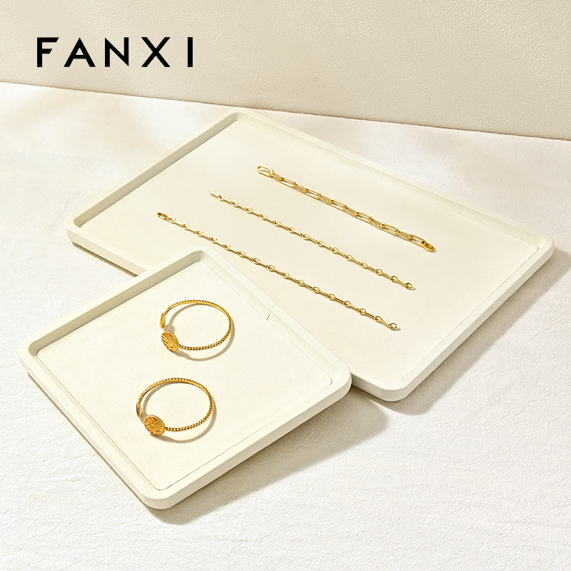FANXI P199-202 Custom Luxury Ring Tray Display Stand Jewelry Organizer Jewellery Trays for Jewelry
