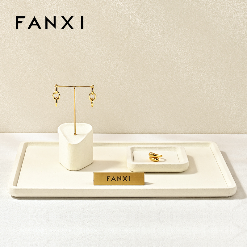 FANXI P199-202 Custom Luxury Ring Tray Display Stand Jewelry Organizer Jewellery Trays for Jewelry
