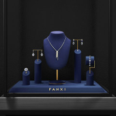 FANXI Prop Neck Microfiber Metal Rack Display Props Jewelry Display Mannequin