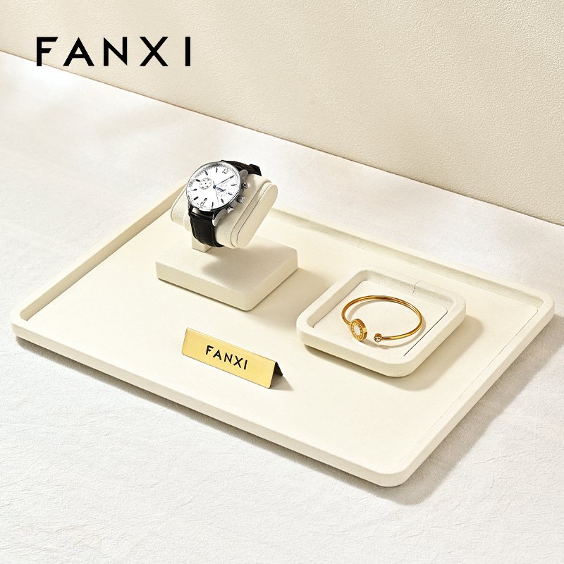 FANXI P199-202 Custom Luxury Ring Tray Display Stand Jewelry Organizer Jewellery Trays for Jewelry