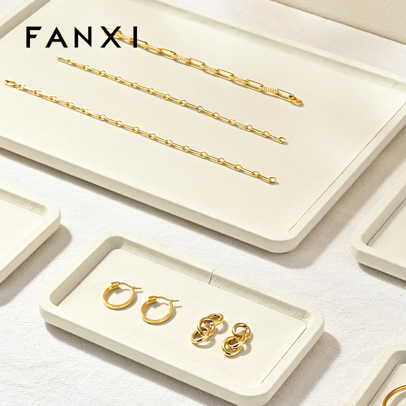 FANXI P199-202 Custom Luxury Ring Tray Display Stand Jewelry Organizer Jewellery Trays for Jewelry
