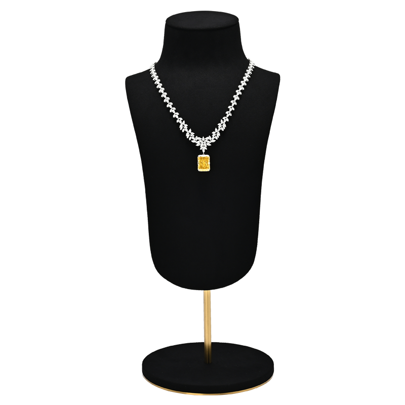 FANXI RX103 Microfiber Metal Jewellery Bust Jewelry Display Props Mannequin Necklace Stand Display