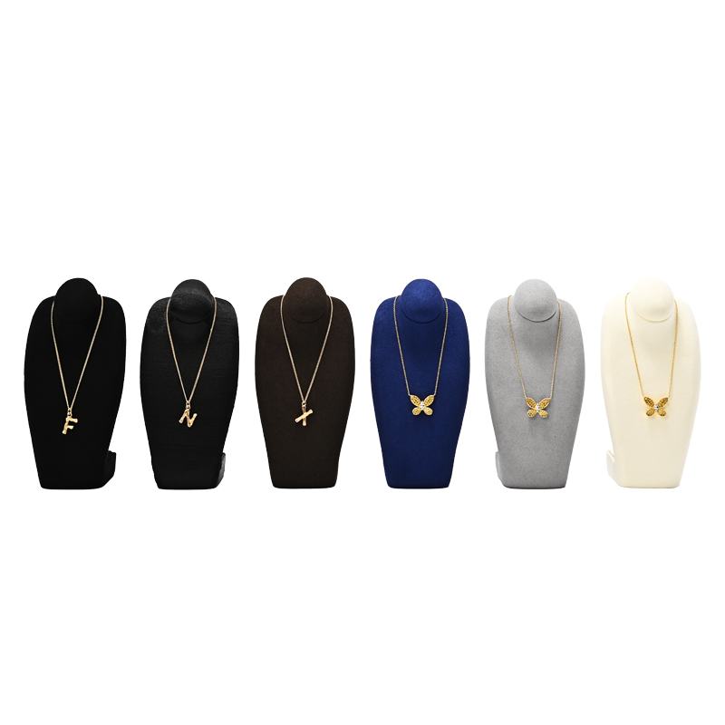 FANXI RX087 Microfiber Necklace Bust Display Multi-Color Microfiber Jewelry Bust Necklaces Window Display Jewelry Display Mannequin