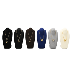 FANXI RX087 Microfiber Necklace Bust Display Multi-Color Microfiber Jewelry Bust Necklaces Window Display Jewelry Display Mannequin