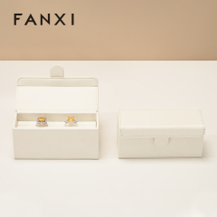 FANXI H176 Mini Ring Box Portable Jewelry Travel Case PU Leather Jewelry Box Earring Ring Jewelry Storage Box