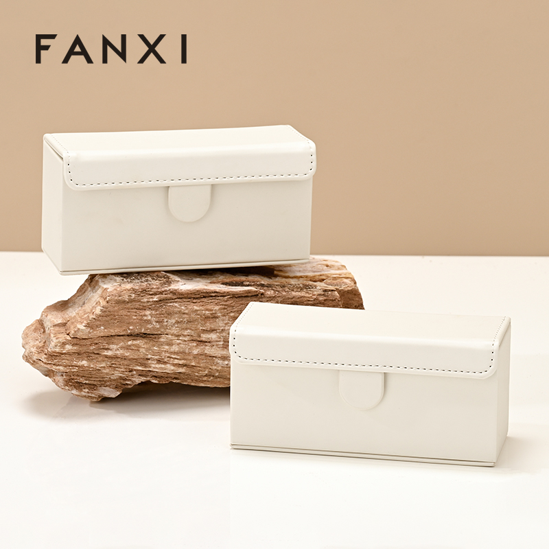 FANXI H176 Mini Ring Box Portable Jewelry Travel Case PU Leather Jewelry Box Earring Ring Jewelry Storage Box