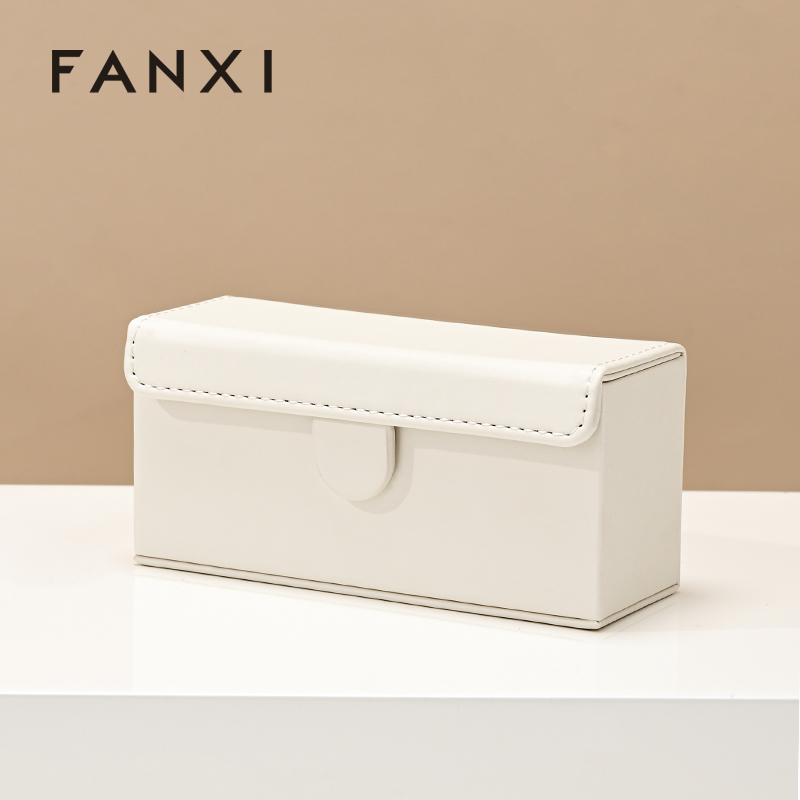 FANXI H176 Mini Ring Box Portable Jewelry Travel Case PU Leather Jewelry Box Earring Ring Jewelry Storage Box