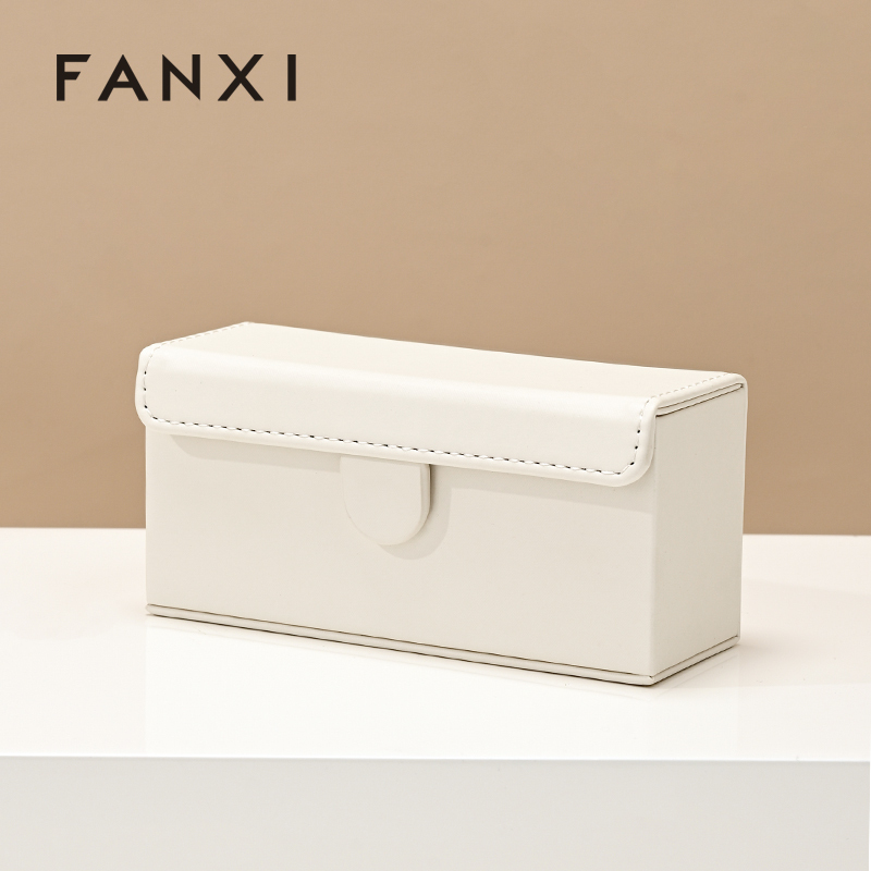FANXI H176 Mini Ring Box Portable Jewelry Travel Case PU Leather Jewelry Box Earring Ring Jewelry Storage Box