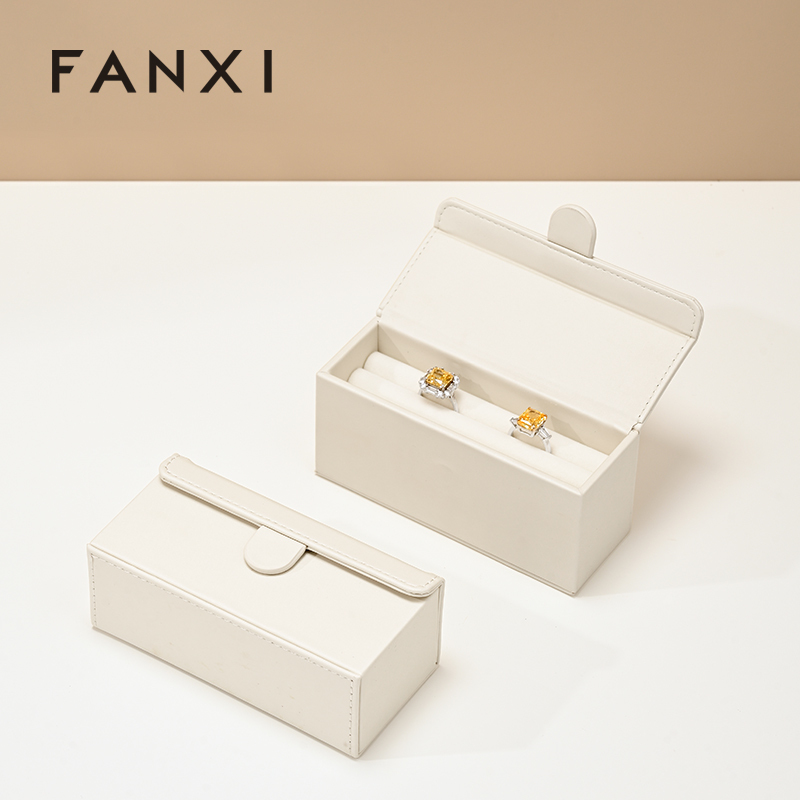 FANXI H176 Mini Ring Box Portable Jewelry Travel Case PU Leather Jewelry Box Earring Ring Jewelry Storage Box