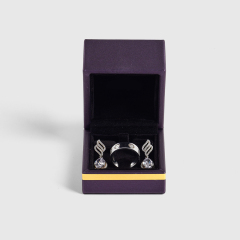 FANXI Custom purple velvet leather jewelry multi functional ring box