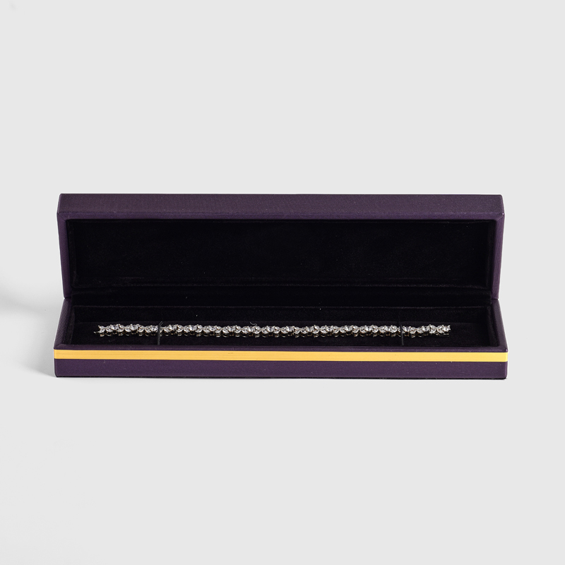 FANXI Custom purple velvet leather jewelry long chain box