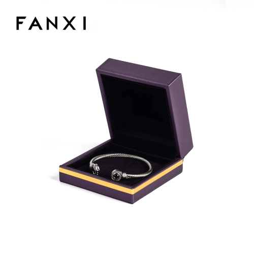 FANXI Custom purple velvet leather jewelry bracelet box