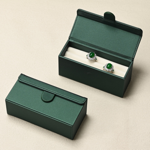 FANXI H176 Packaging Multiple Luxury Ring Display Box Wedding Bulk Custom Logo Green Jewelry Ring Storage Boxes