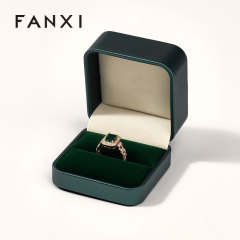 Wedding Ring Box Velvet Jewellery Box Gold Stamping Luxury Jewelry Package Custom Ring Diamond Jewelry Box