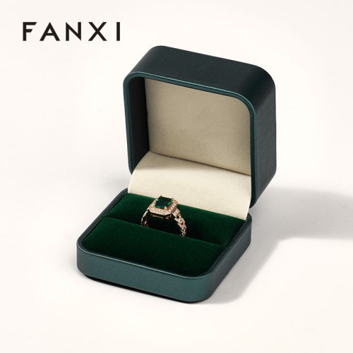 Wedding Ring Box Velvet Jewellery Box Gold Stamping Luxury Jewelry Package Custom Ring Diamond Jewelry Box