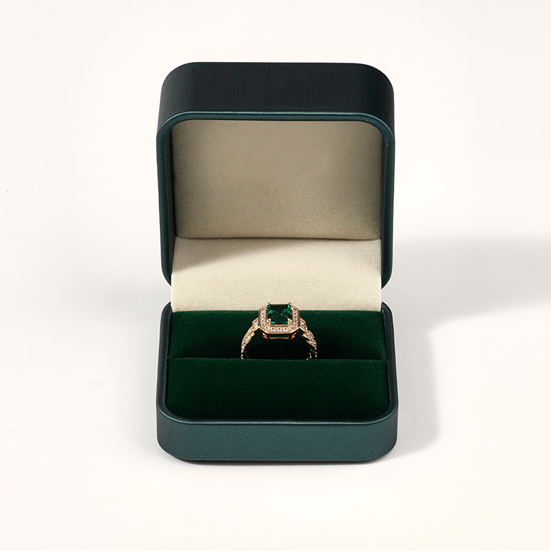 Wedding Ring Box Velvet Jewellery Box Gold Stamping Luxury Jewelry Package Custom Ring Diamond Jewelry Box