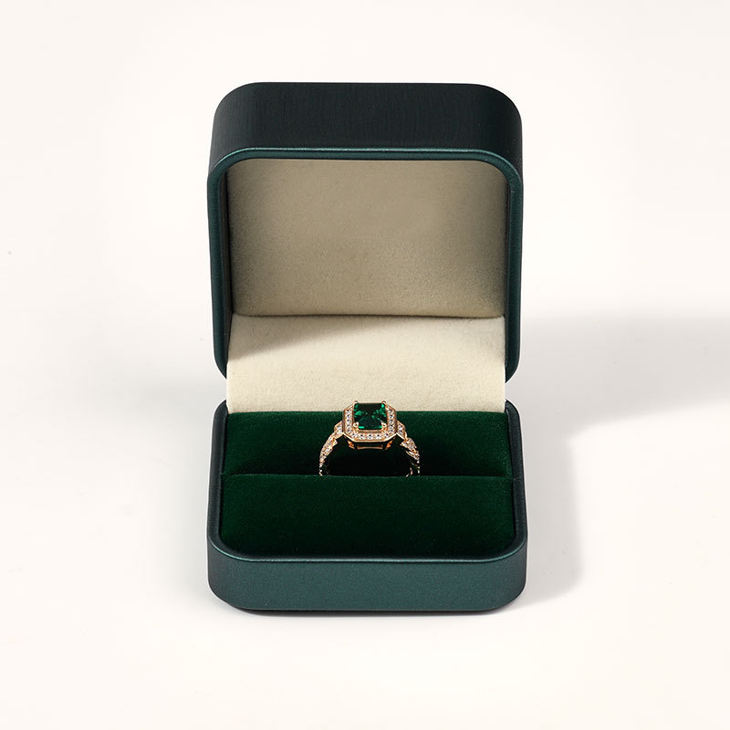 Wedding Ring Box Velvet Jewellery Box Gold Stamping Luxury Jewelry Package Custom Ring Diamond Jewelry Box