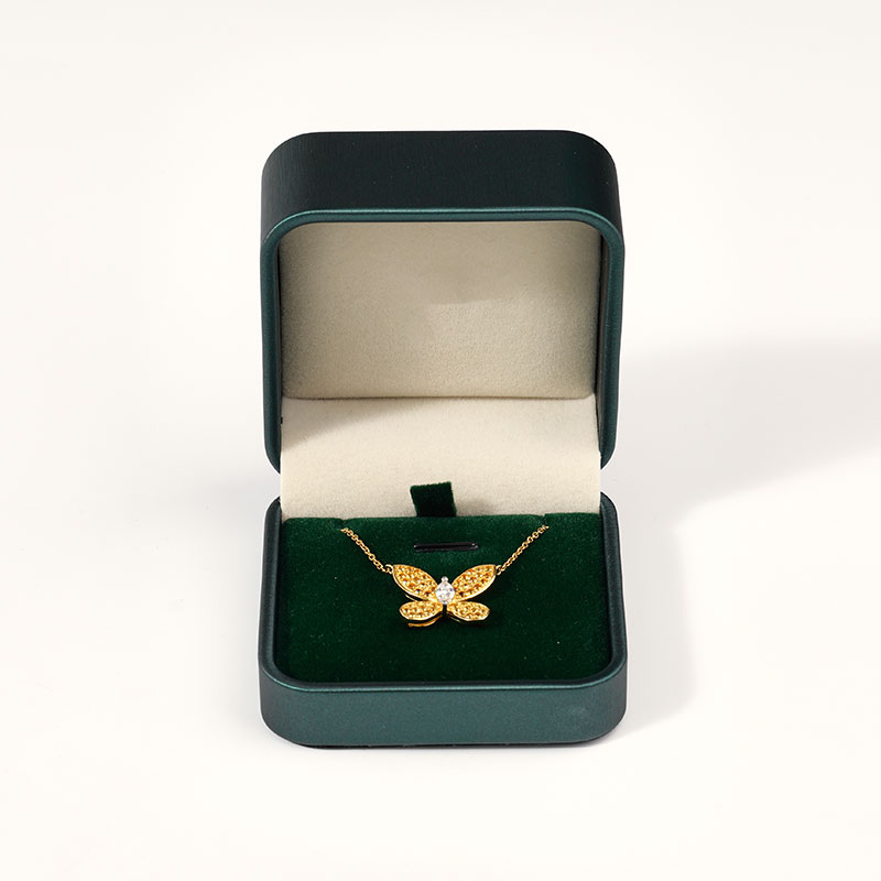 Custom Velvet Leather Material Box Set with Necklace Packaging Jewellery Box
