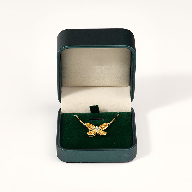 Custom Velvet Leather Material Box Set with Necklace Packaging Jewellery Box