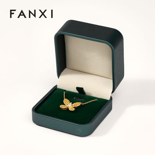 Custom Velvet Leather Material Box Set with Necklace Packaging Jewellery Box