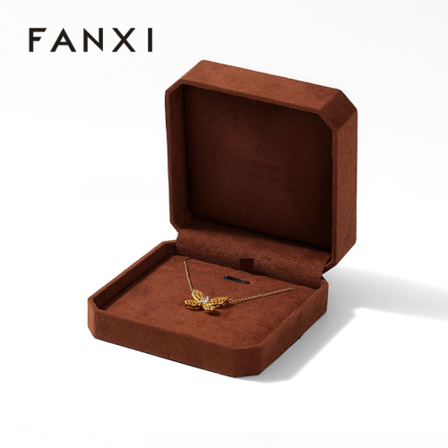 Jewelry Packaging Box Suede Necklace Jewelry Box Packaging Luxury Custom Gift Luxury Jewelry Boxes