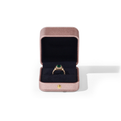 Microfiber Customization Factory Square Pink Ring Box PU Leather Right Angle Box Jewellery Box