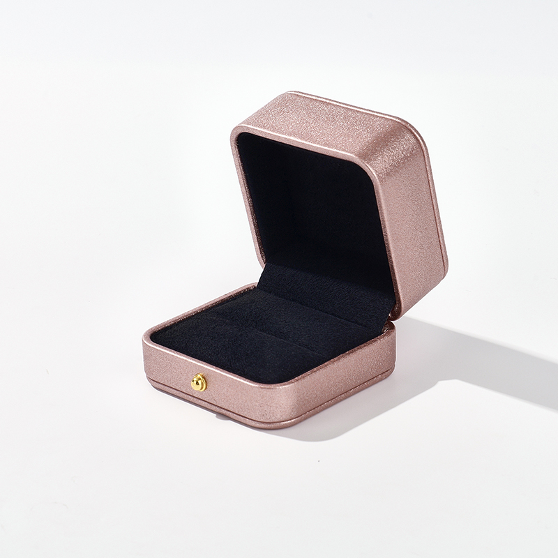 Microfiber Customization Factory Square Pink Ring Box PU Leather Right Angle Box Jewellery Box