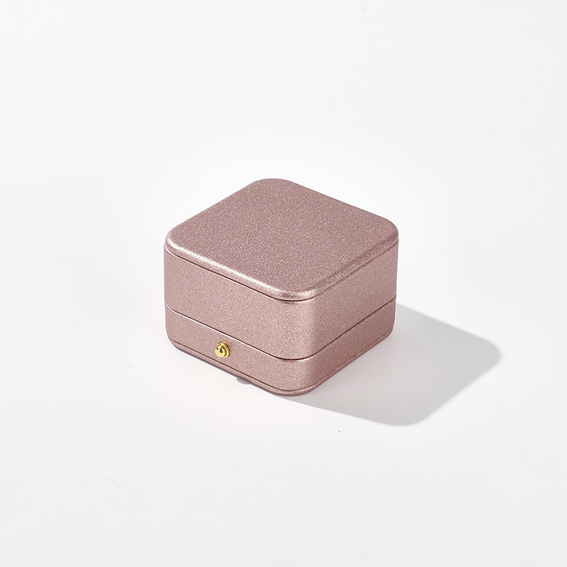 Microfiber Customization Factory Square Pink Ring Box PU Leather Right Angle Box Jewellery Box