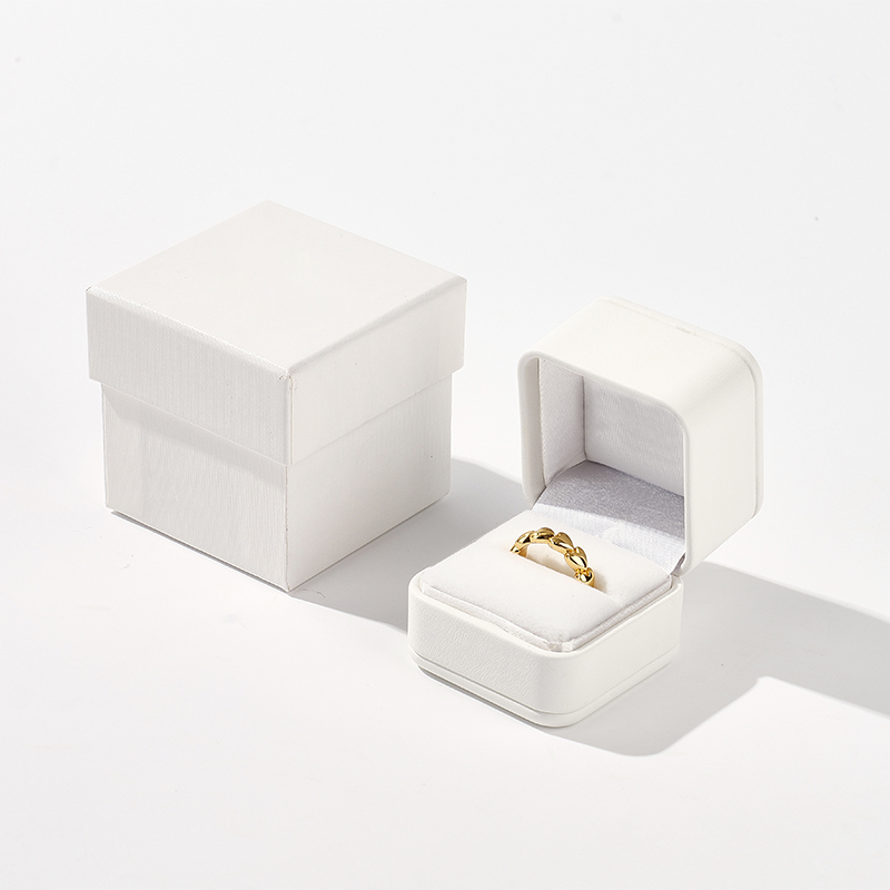 High-end Jewellery Box Custom Luxury White PU Leather Jewelry Boxes with Logo