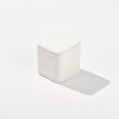 High-end Jewellery Box Custom Luxury White PU Leather Jewelry Boxes with Logo