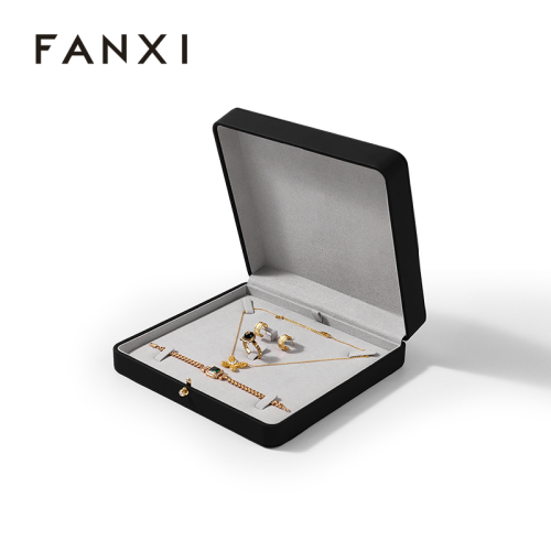 Microfiber Large Jewelry Set Box for Necklace Earring Ring Necklace Bracelet Wedding Jewelry Storage Box Packing
