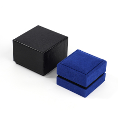 Jewelry Box High End Leather Jewelry Packaging Custom Logo Microfiber Jewelry Ring Box