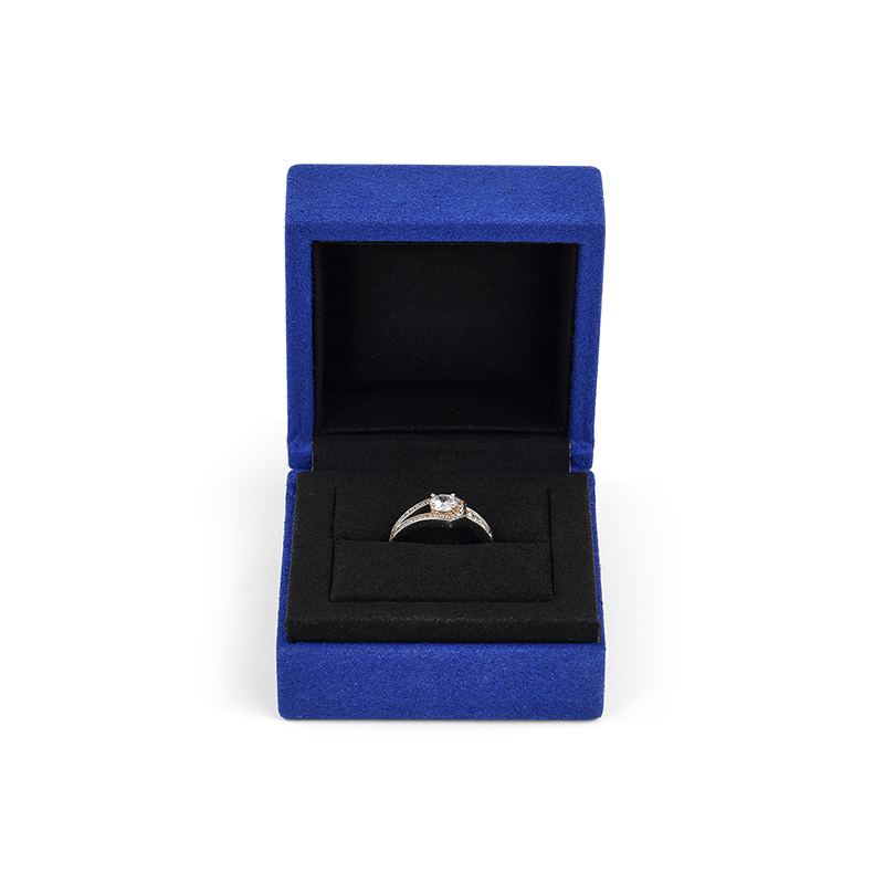 Jewelry Box High End Leather Jewelry Packaging Custom Logo Microfiber Jewelry Ring Box