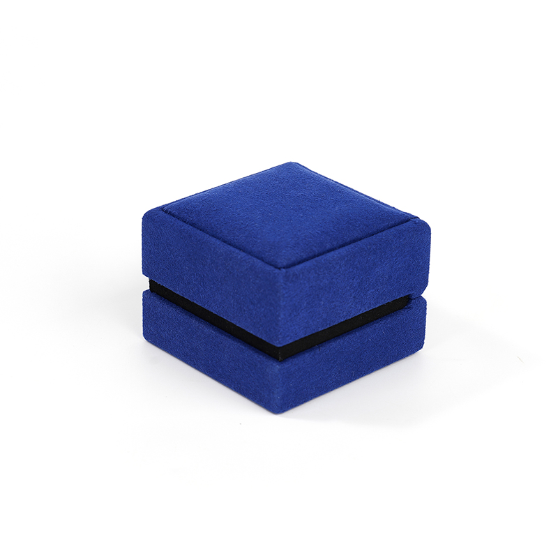 Jewelry Box High End Leather Jewelry Packaging Custom Logo Microfiber Jewelry Ring Box