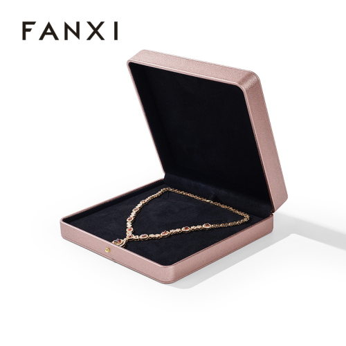 Customized Logo Microfiber Jewellery Box Gift Jewelry Packaging Box Ring Pendant Bracelet Necklace Jewelry Box