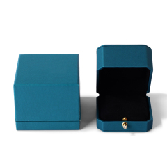 Eco-friendly Luxury Blue Jewelry Packaging Microfiber Ring Premium Box