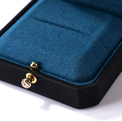 Eco-friendly Luxury Blue Jewelry Packaging Microfiber Ring Premium Box